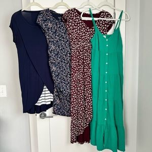MATERNITY MIDI/SHORT DRESS BUNDLE - S, XS